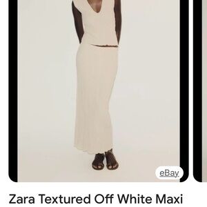 Zara Women's Off White Maxi Skirt and Top Set